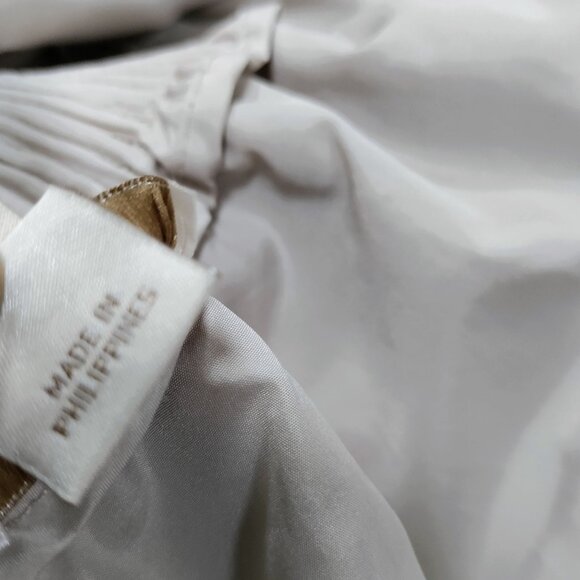 J.Crew Twee Linen Blend Metallic Champagne Elastic Waist Lined Mini Skirt Size 6 - Picture 7 of 10